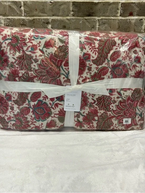 Pottery Barn Jane Floral Handcrafted Reversible Quilt King Cali Bedding NWT - Picture 5 of 7